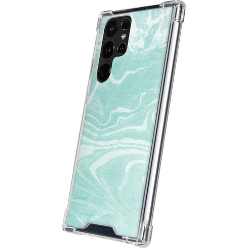 Mint Marbling Galaxy S22 Ultra Clear Case