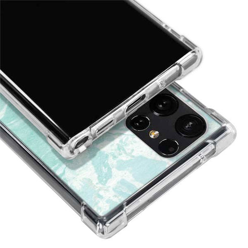 Mint Marbling Galaxy S22 Ultra Clear Case
