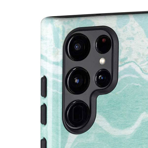 Mint Marbling Galaxy S22 Ultra Pro Case