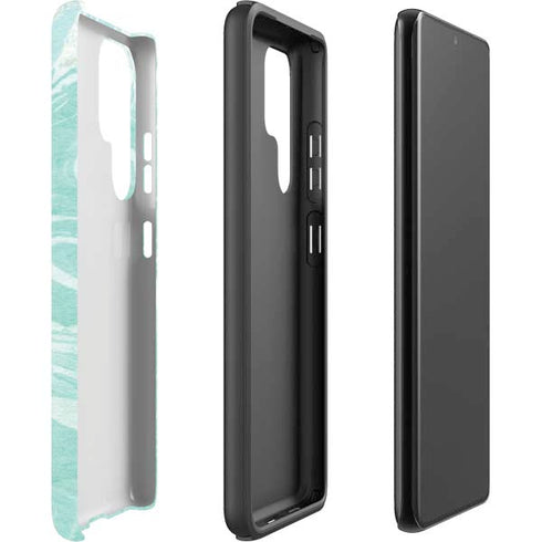 Mint Marbling Galaxy S22 Ultra Pro Case