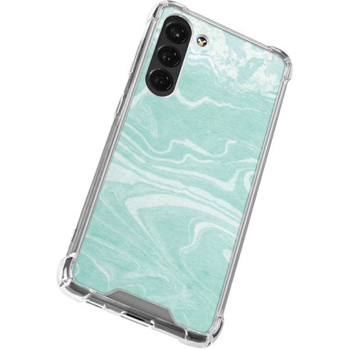 Mint Marbling Galaxy S23 Plus Clear Case