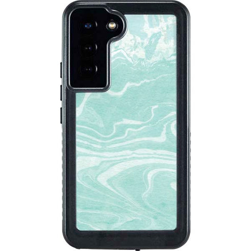 Mint Marbling Galaxy S23 Plus Waterproof Case
