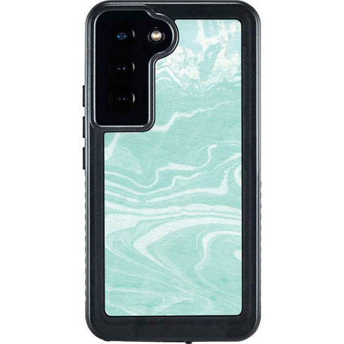 Mint Marbling Galaxy S23 Waterproof Case