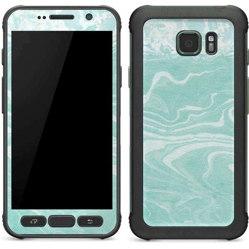 Mint Marbling Galaxy S7 Active Skin