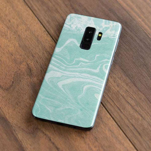Mint Marbling Galaxy S9 Plus Skin
