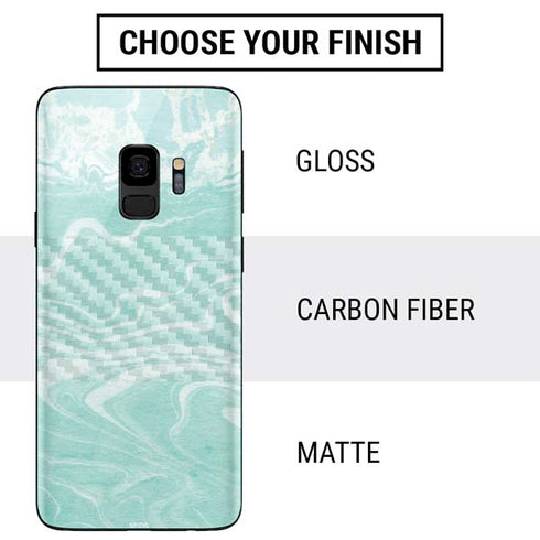 Mint Marbling Galaxy S9 Skin