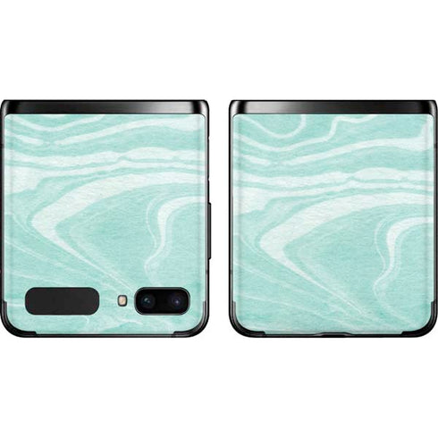 Mint Marbling Galaxy Z Flip Skin