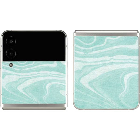 Mint Marbling Galaxy Z Flip3 5G Skin