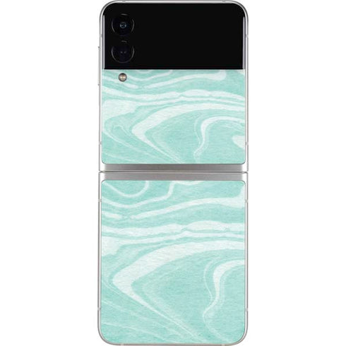 Mint Marbling Galaxy Z Flip3 5G Skin