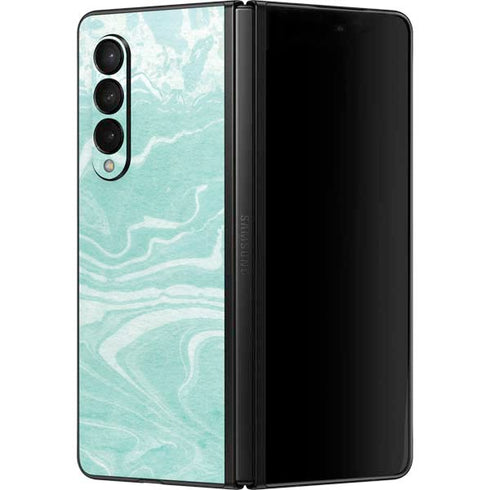 Mint Marbling Galaxy Z Fold3 5G Skin
