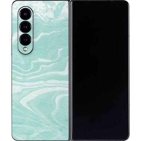 Mint Marbling Galaxy Z Fold4 5G Skin