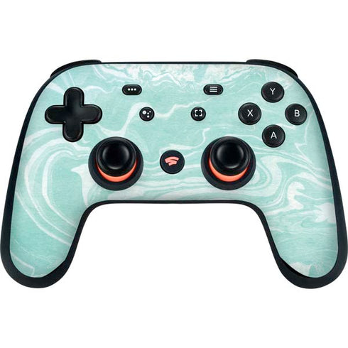 Mint Marbling Google Stadia Controller Skin