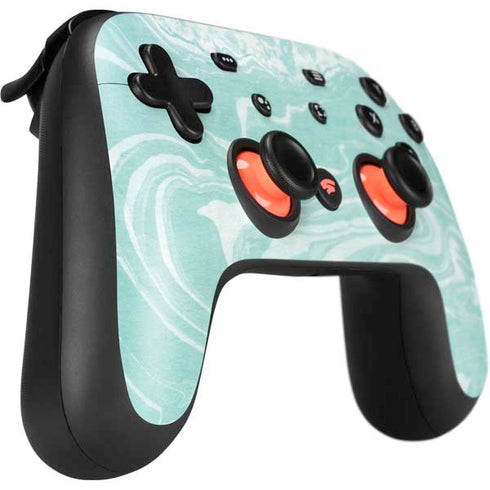 Mint Marbling Google Stadia Controller Skin