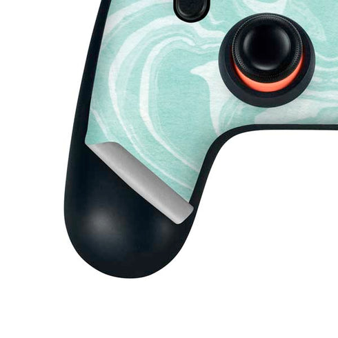 Mint Marbling Google Stadia Controller Skin