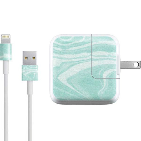 Mint Marbling iPad Charger (10W USB) Skin