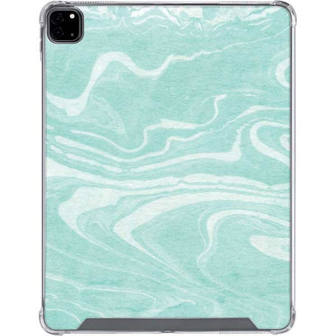 Mint Marbling iPad Pro 12.9in (2020) Clear Case