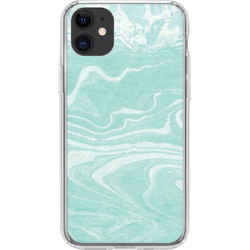 Mint Marbling iPhone 11 Clear Case