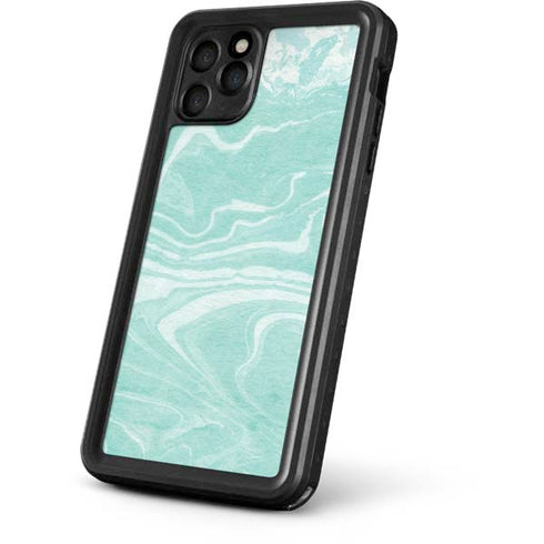 Mint Marbling iPhone 11 Pro Max Waterproof Case