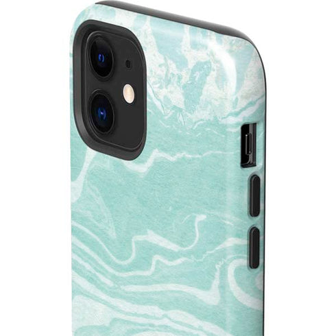 Mint Marbling iPhone 12 Impact Case