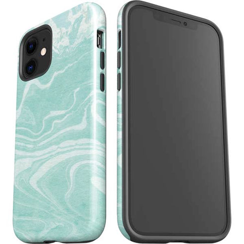 Mint Marbling iPhone 12 Impact Case