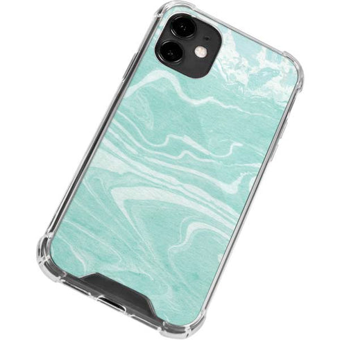 Mint Marbling iPhone 12 Mini Clear Case