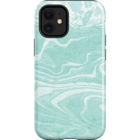 Mint Marbling iPhone 12 Mini Impact Case