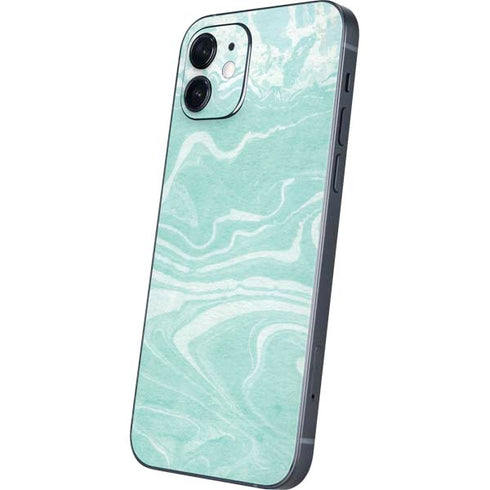 Mint Marbling iPhone 12 Mini Skin
