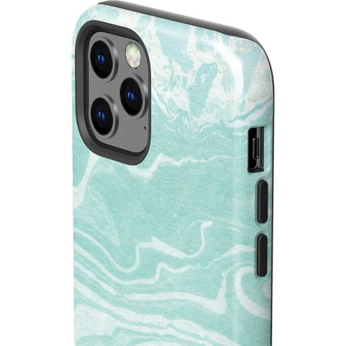 Mint Marbling iPhone 12 Pro Impact Case
