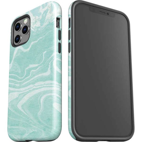 Mint Marbling iPhone 12 Pro Impact Case