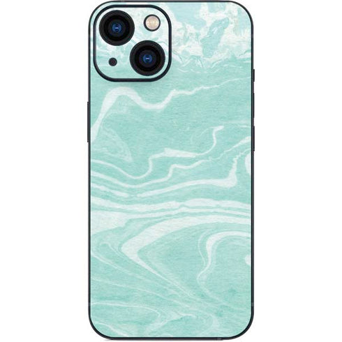 Mint Marbling iPhone 13 Mini Skin