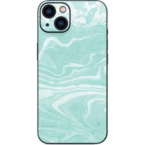 Mint Marbling iPhone 13 Skin