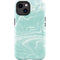 Mint Marbling iPhone 15 Plus Impact Case