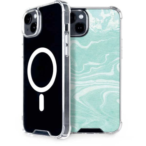 Mint Marbling iPhone 14 Plus MagSafe Case