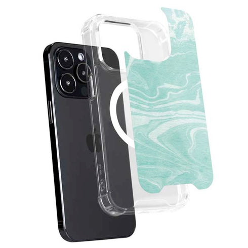 Mint Marbling iPhone 15 Pro MagSafe Case