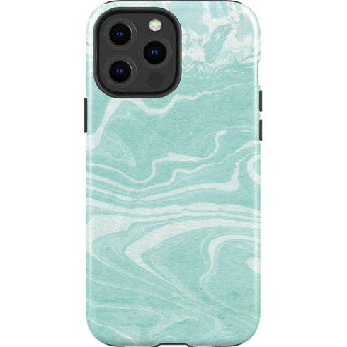 Mint Marbling iPhone 15 Pro Max Impact Case