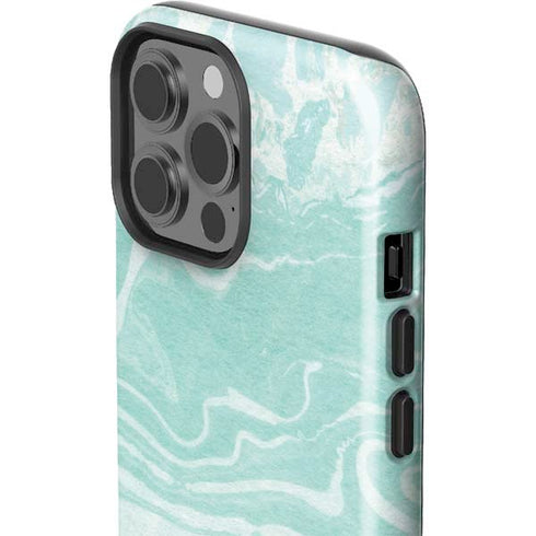 Mint Marbling iPhone 15 Pro Max Impact Case