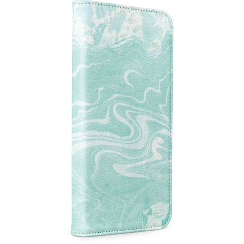 Mint Marbling iPhone 15 Plus Folio Case