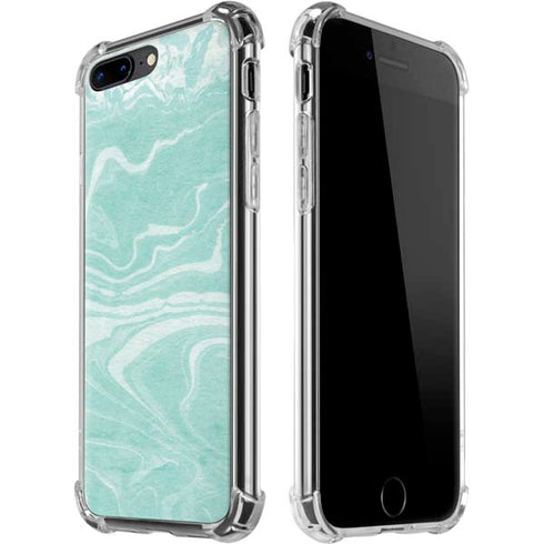 Mint Marbling iPhone 7/8 Plus Clear Case