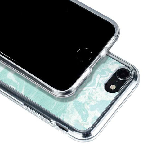 Mint Marbling iPhone SE (2nd & 3rd Gen) Clear Case
