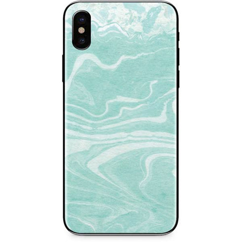 Mint Marbling iPhone X Skin