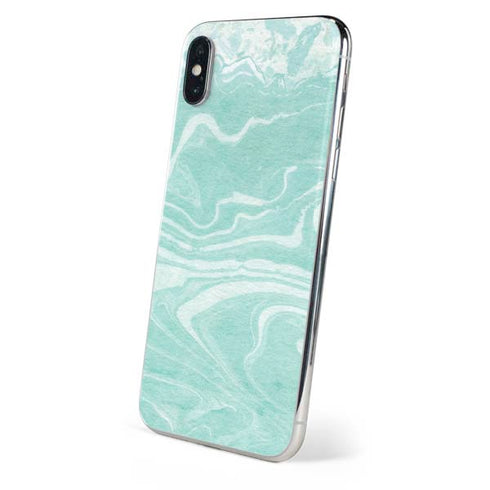 Mint Marbling iPhone X Skin