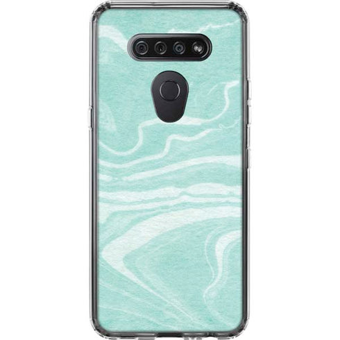 Mint Marbling LG K51/Q51 Clear Case