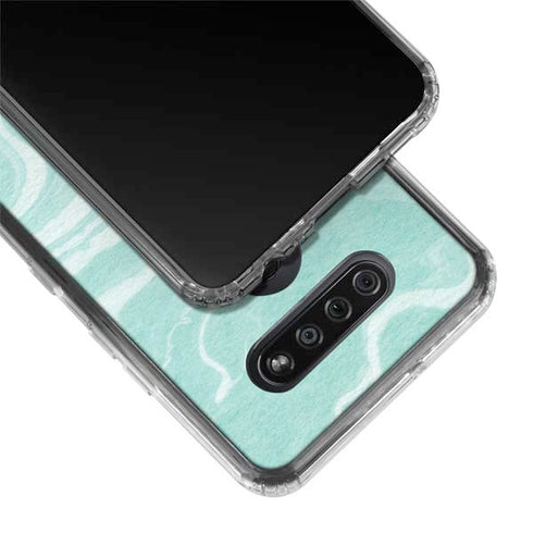 Mint Marbling LG K51/Q51 Clear Case