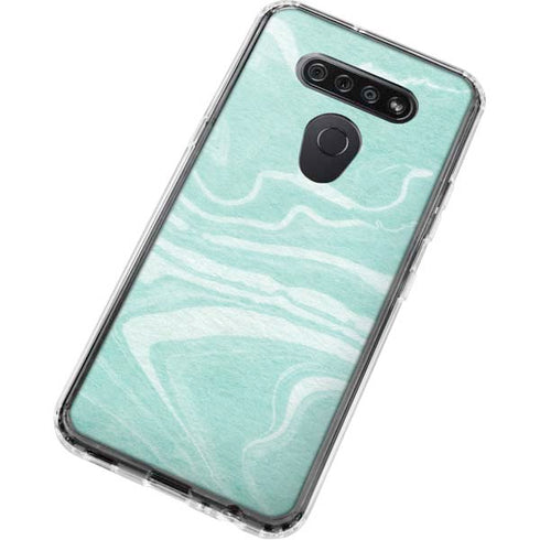 Mint Marbling LG K51/Q51 Clear Case