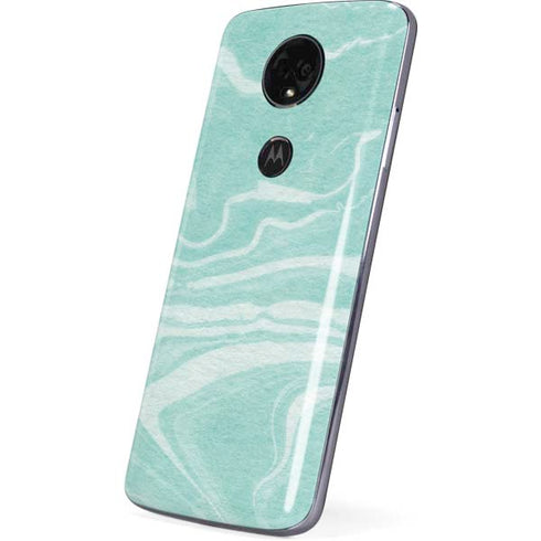 Mint Marbling Moto E5 Plus Skin