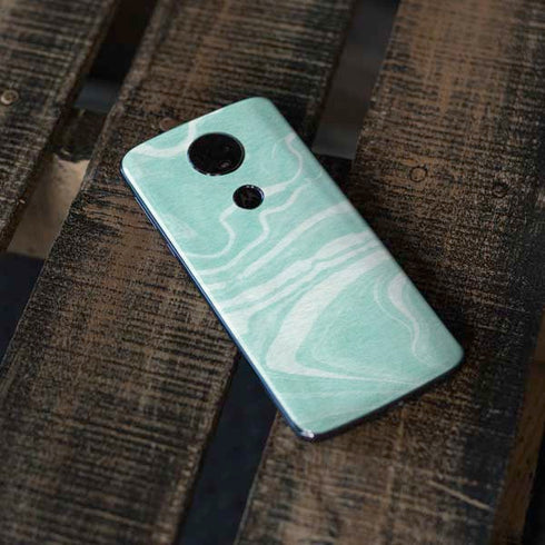 Mint Marbling Moto E5 Plus Skin