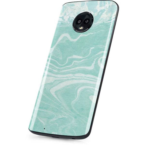 Mint Marbling Moto G6 Skin