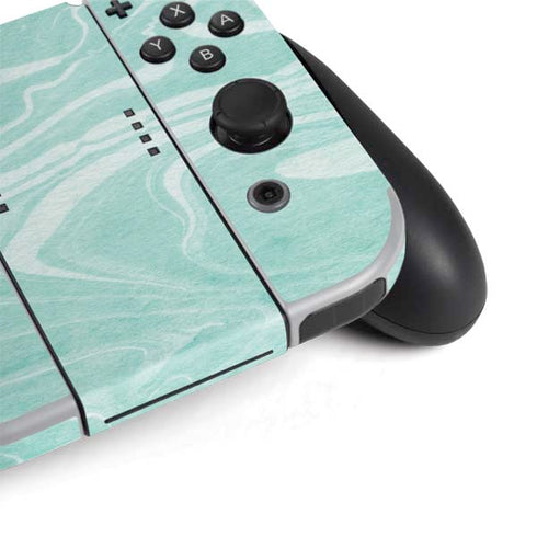 Mint Marbling Nintendo Switch OLED (2021) Skin