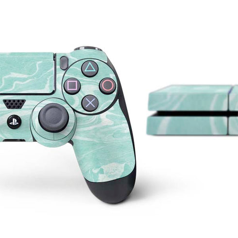 Mint Marbling PS4 Console and Controller Bundle Skin