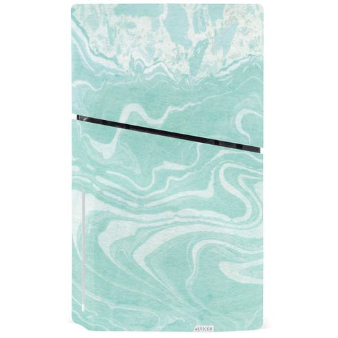 Mint Marbling PS5 Slim Disk Bundle Skin